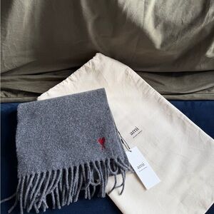 Ami Paris Unisex Wool Scarf